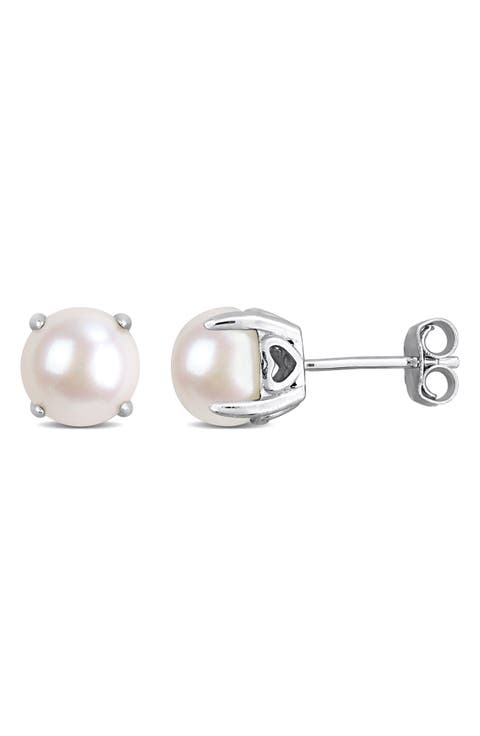 7.5-8mm Cultured Freshwater Pearl Stud Earrings