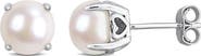 DELMAR 7.5-8mm Cultured Freshwater Pearl Stud Earrings