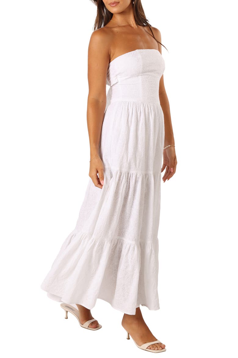 Florina Strapless Tiered Maxi Sundress, Alternate, color, WHITE FLORAL
