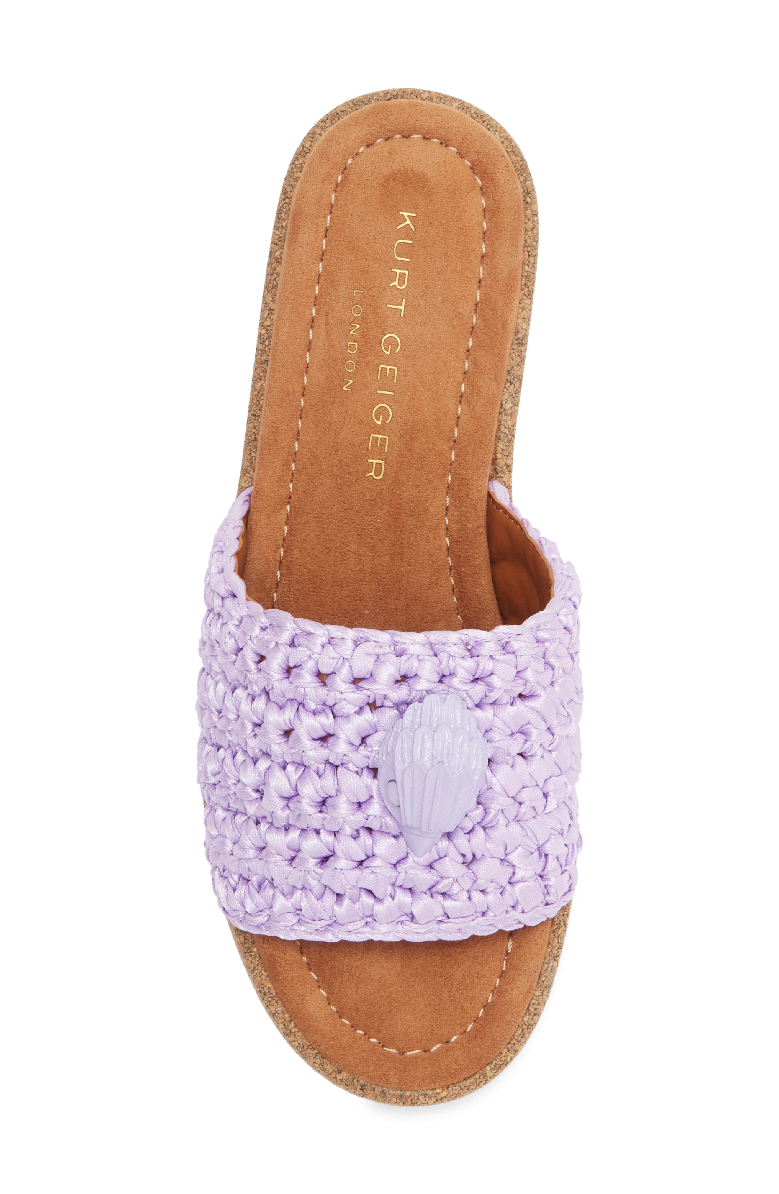 Kurt Geiger London Eagle Crocheted Slide Sandal, Alternate, color, Lilac