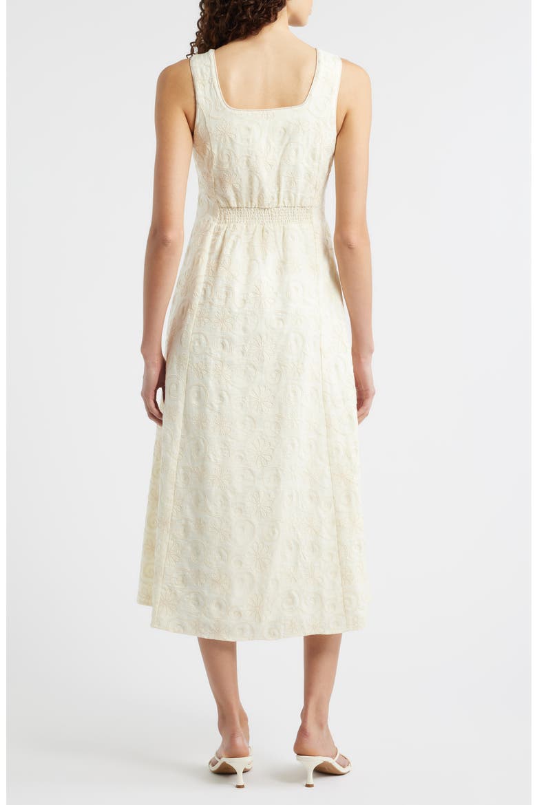 Embroidered Button-Up Dress, Alternate, color, CREAM