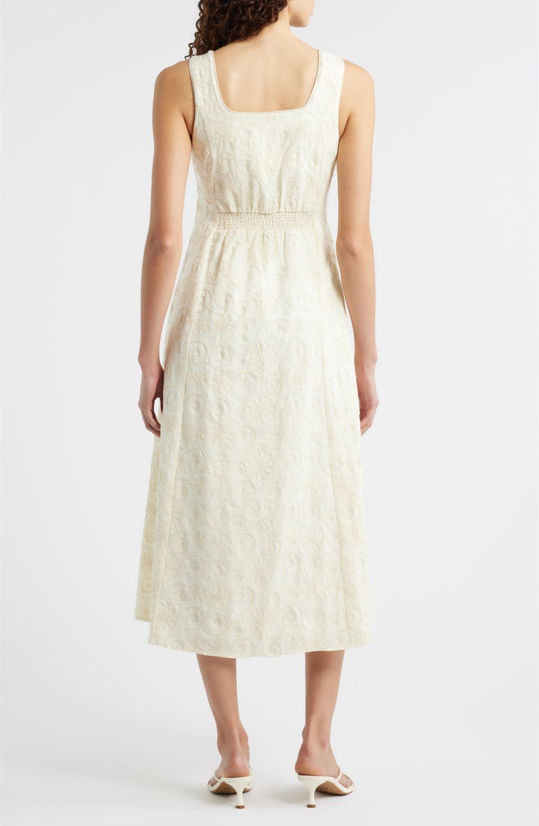 ZOE AND CLAIRE Embroidered Button-Up Dress, Alternate, color, Cream
