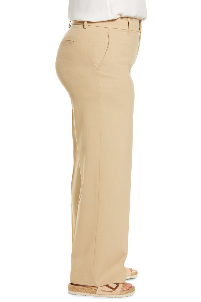 Straight Leg Wool Blend Trousers, Alternate, color, STRAW