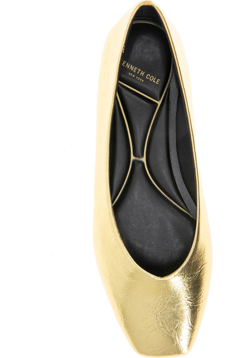 Kenneth Cole Johanna Square Toe Flat, Alternate, color, Gold