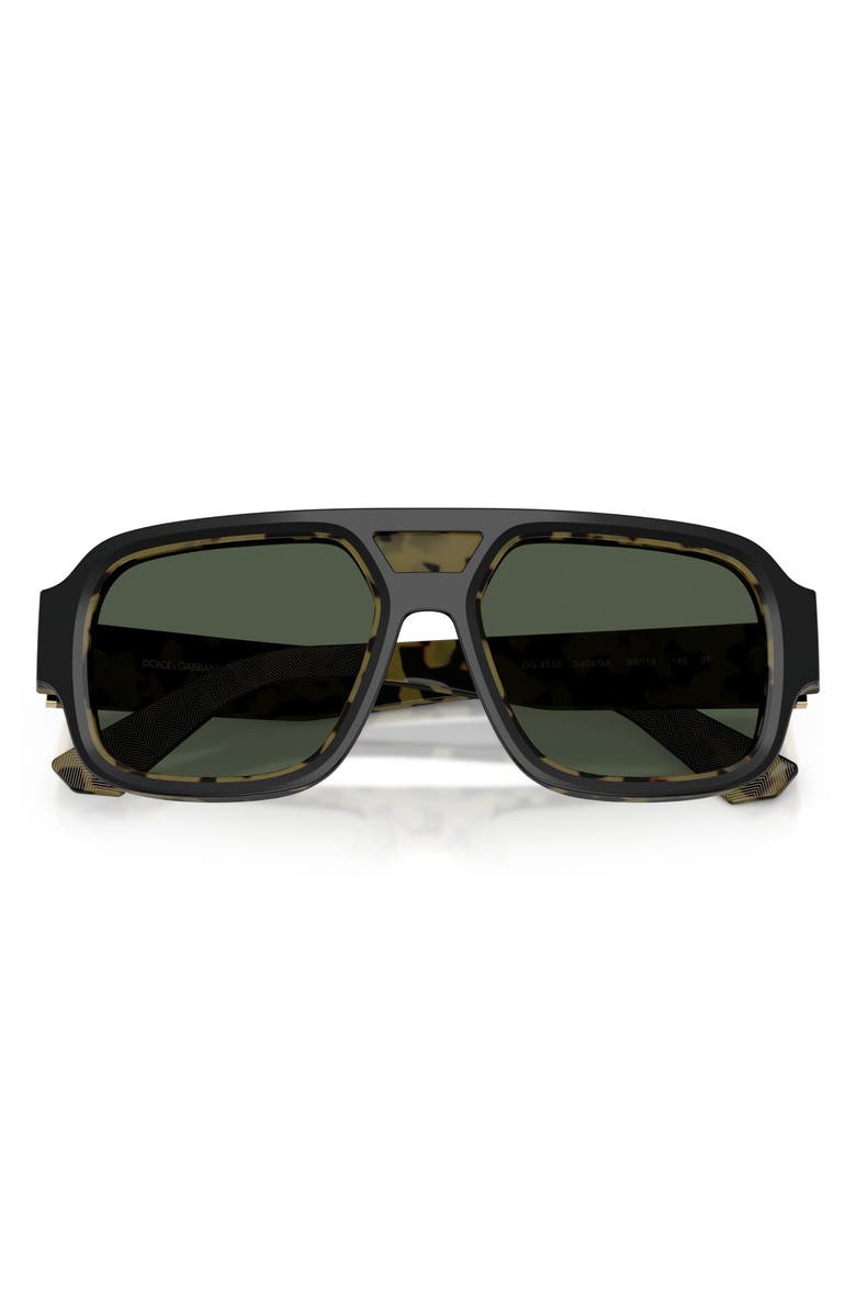 Dolce&Gabbana 55mm Polarized Square Sunglasses, Alternate, color, Black Yellow Havana / Polar