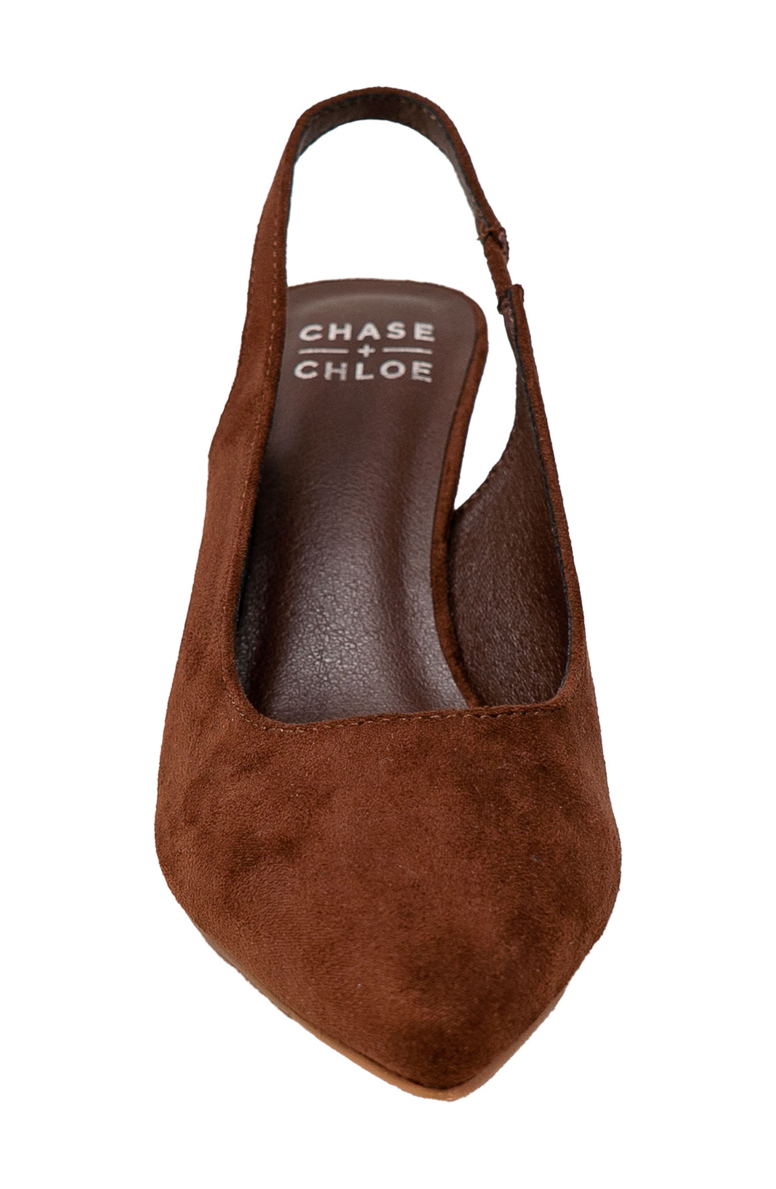 Alodia Pointed Toe Slingback Pump, Alternate, color, BROWN SUEDE
