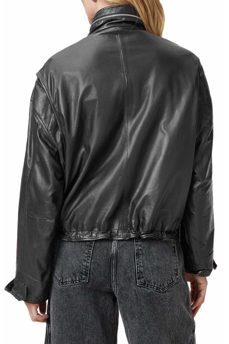 Clay Leather Jacket, Alternate, color, BLACK