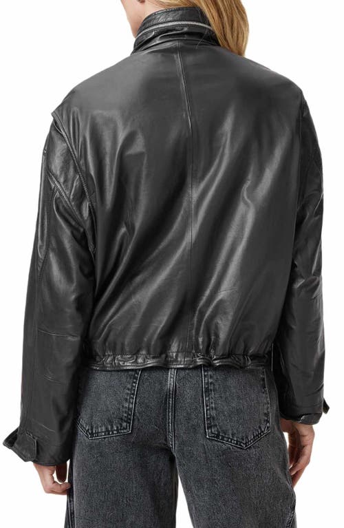Allsaints Clay Leather Jacket In Black