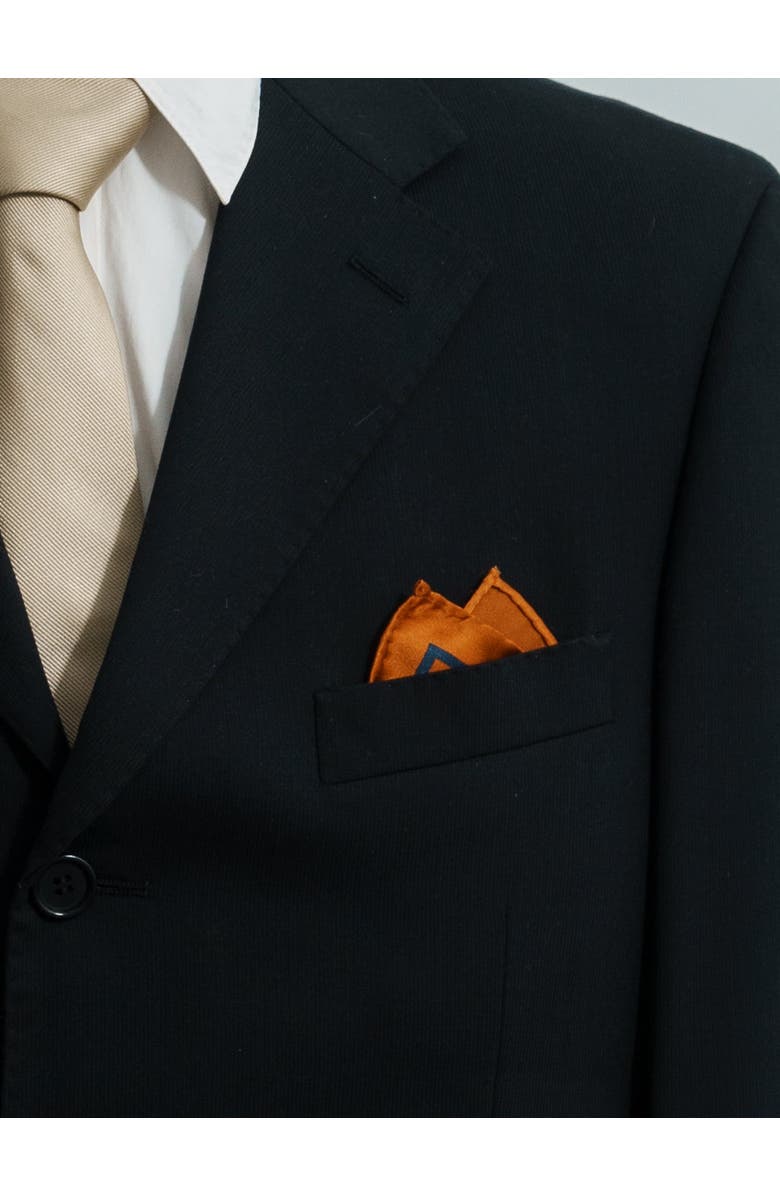 Lost Pattern Noir Floral Silk Pocket Square, Alternate, color, Orange