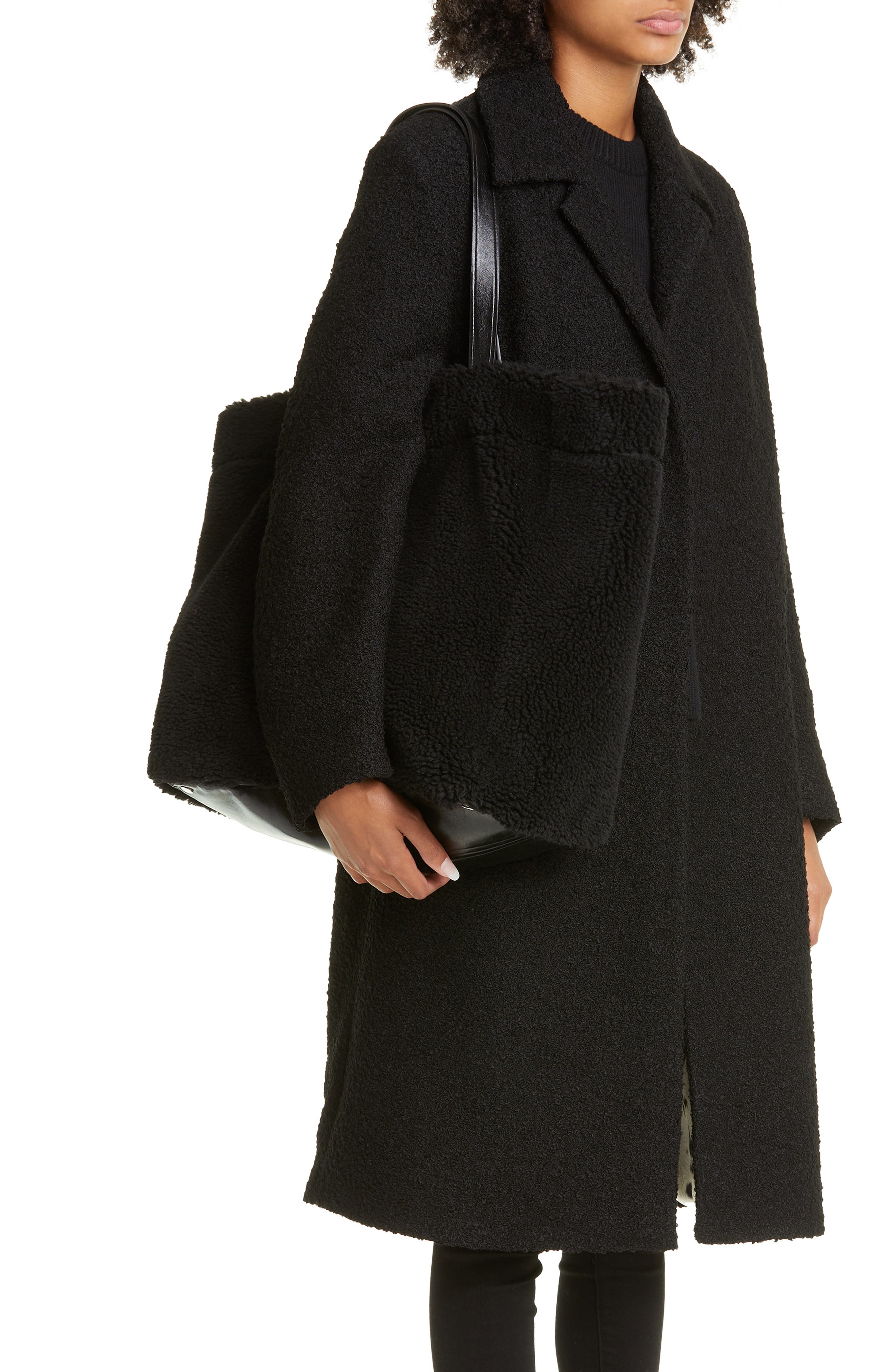 Stand Studio Large Faux Shearling Tote, Alternate, color, 