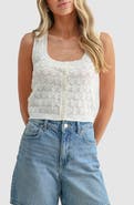 Lush <p>Pointelle Button Front Sweater Tank</p>