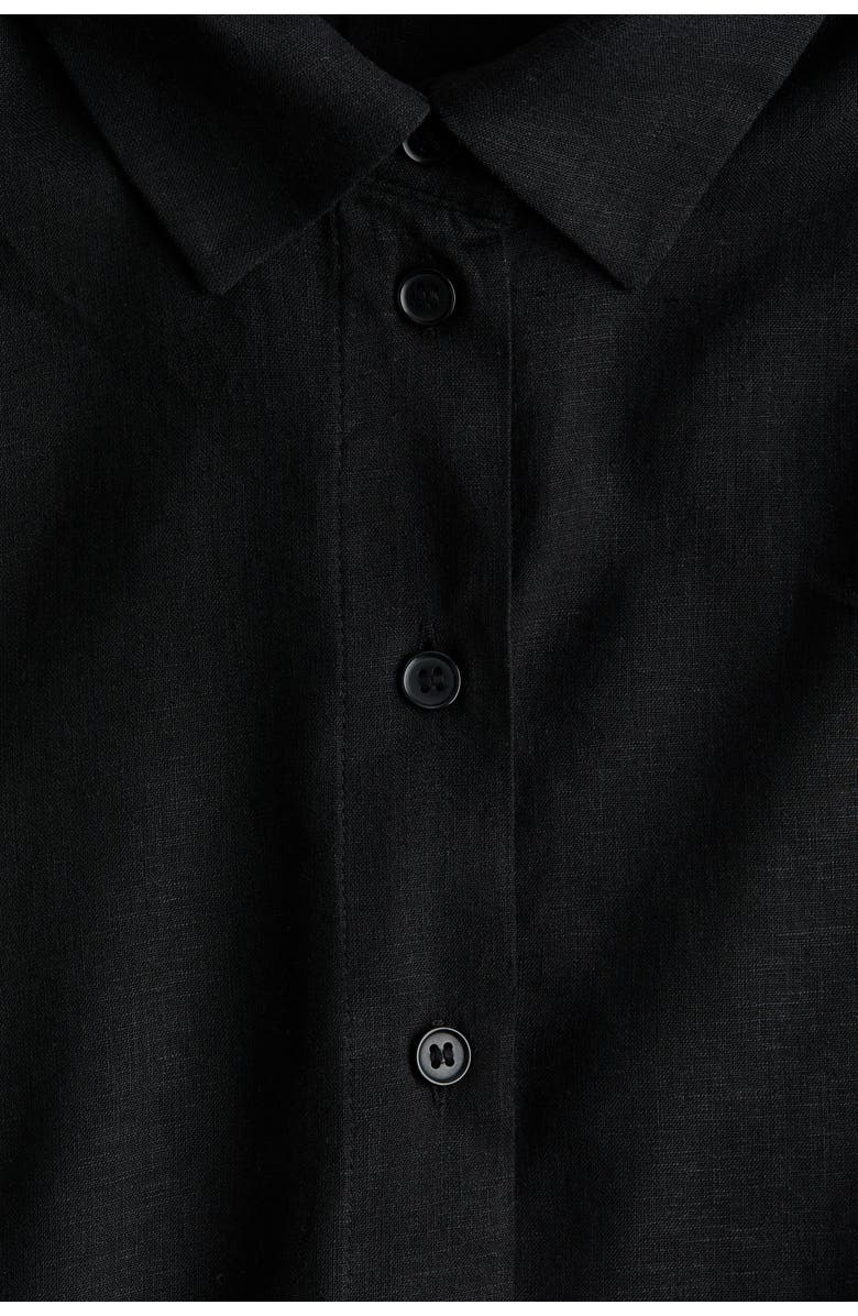 H&M Oversized Linen-blend Shirt, Alternate, color, Black