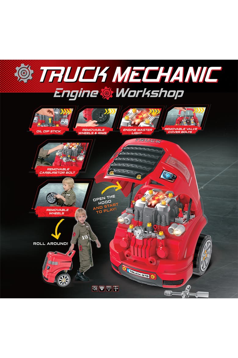 Truck Mechanic Engine Workshop (Red) Take Apart And Rebuild Engine, Alternate, color, Red