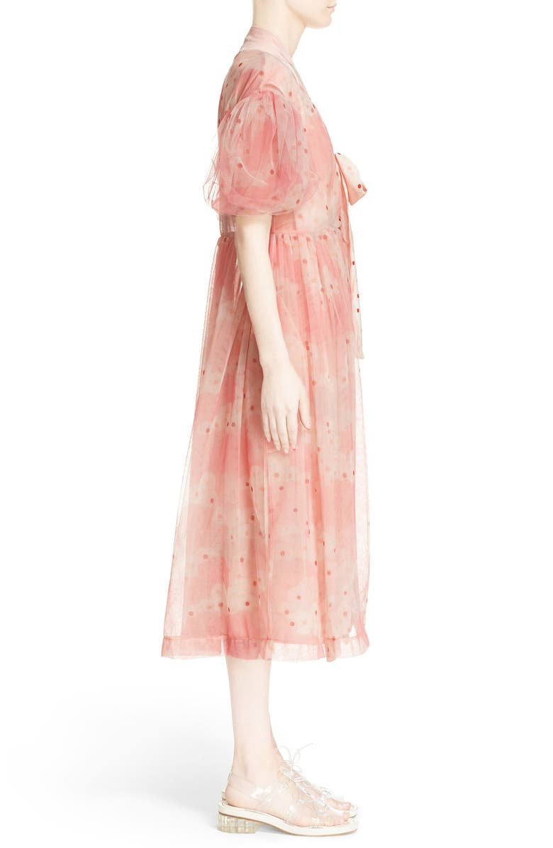 Simone Rocha Print Tulle Kimono Wrap Dress, Alternate, color,