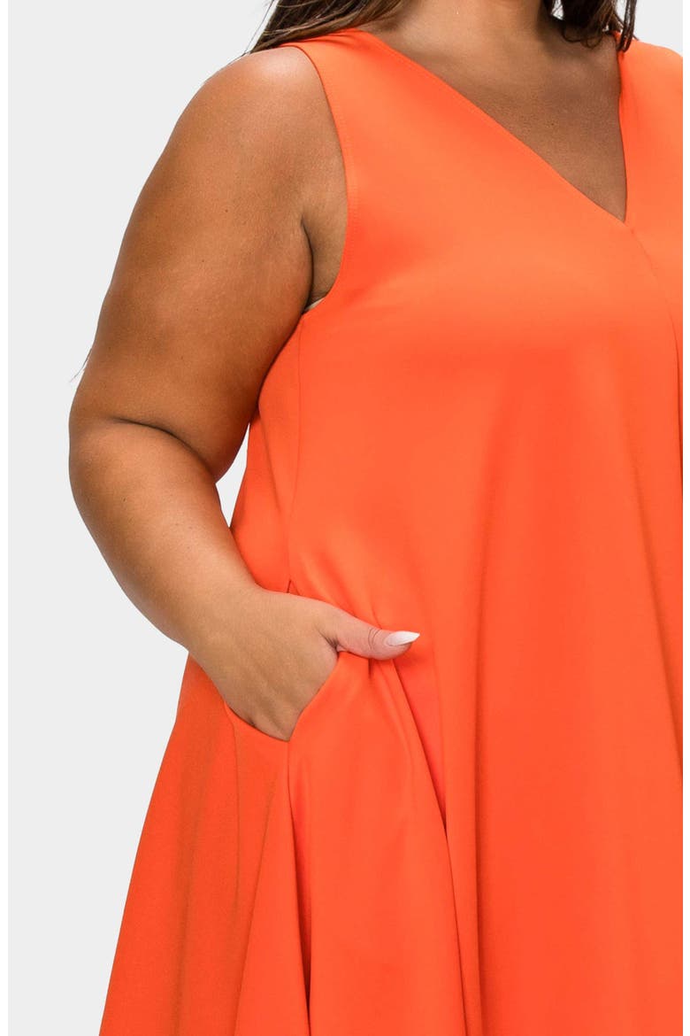Simone Pocket Stretch Sleeveless A-Line Dress, Alternate, color, ORANGE