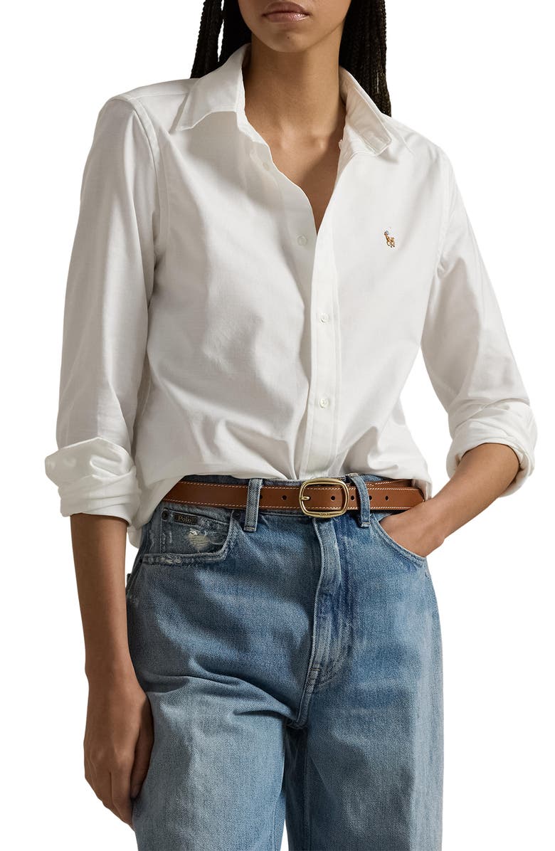 Polo Ralph Lauren Slim Fit Stretch Oxford Shirt, Main, color,