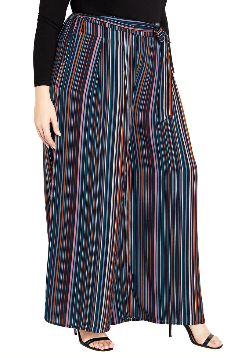 Illusion Wide Leg Pants, Alternate, color, MIDNIGHT STRIPE