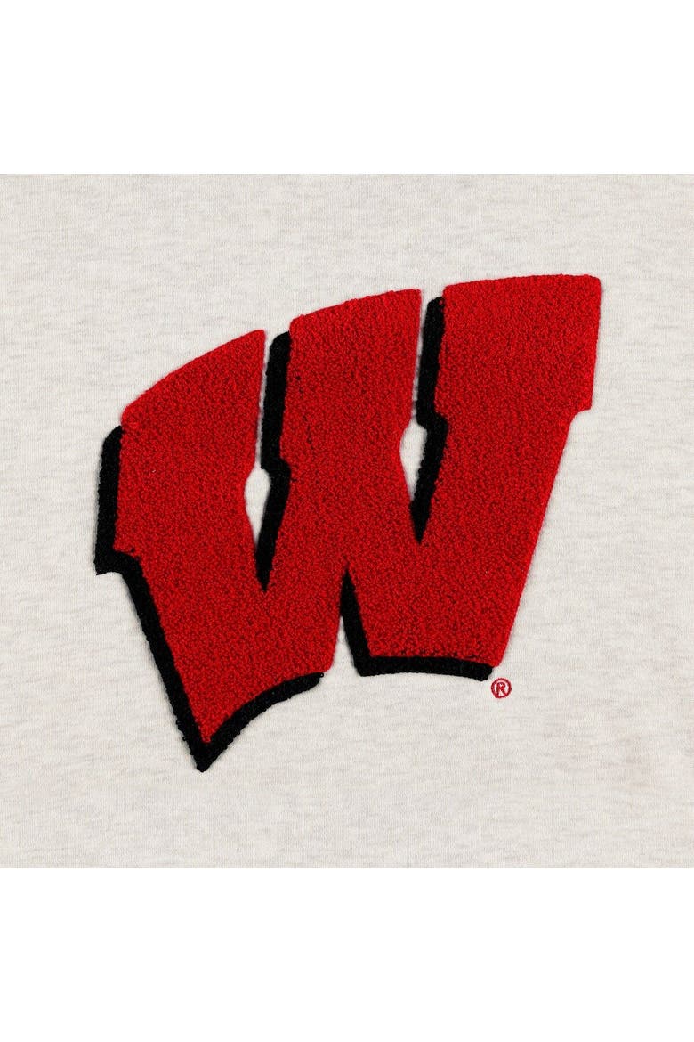 Women's Gameday Couture Heather Ash Wisconsin Badgers Chenille Patch Fleece Sweatshirt, Alternate, color, Ash