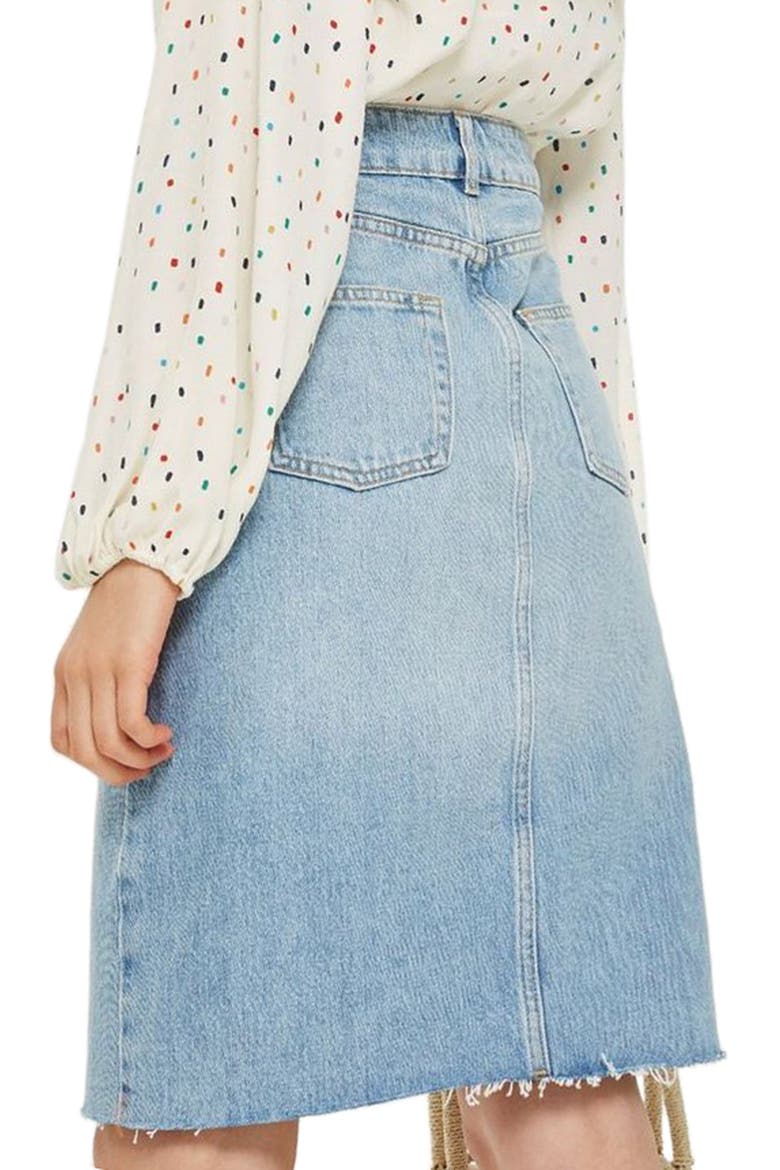 Denim Midi Skirt, Alternate, color, MID DENIM