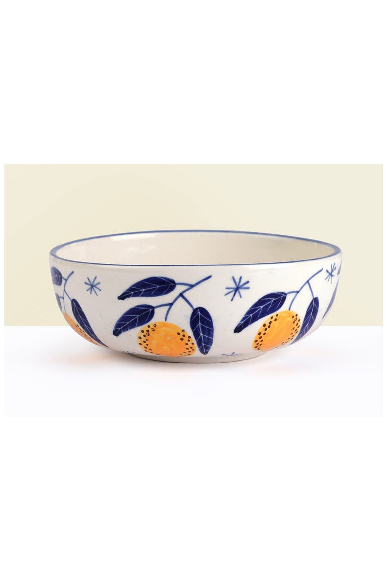 Set of 2 Italian Lemon Bowls, Alternate, color, YELLOW