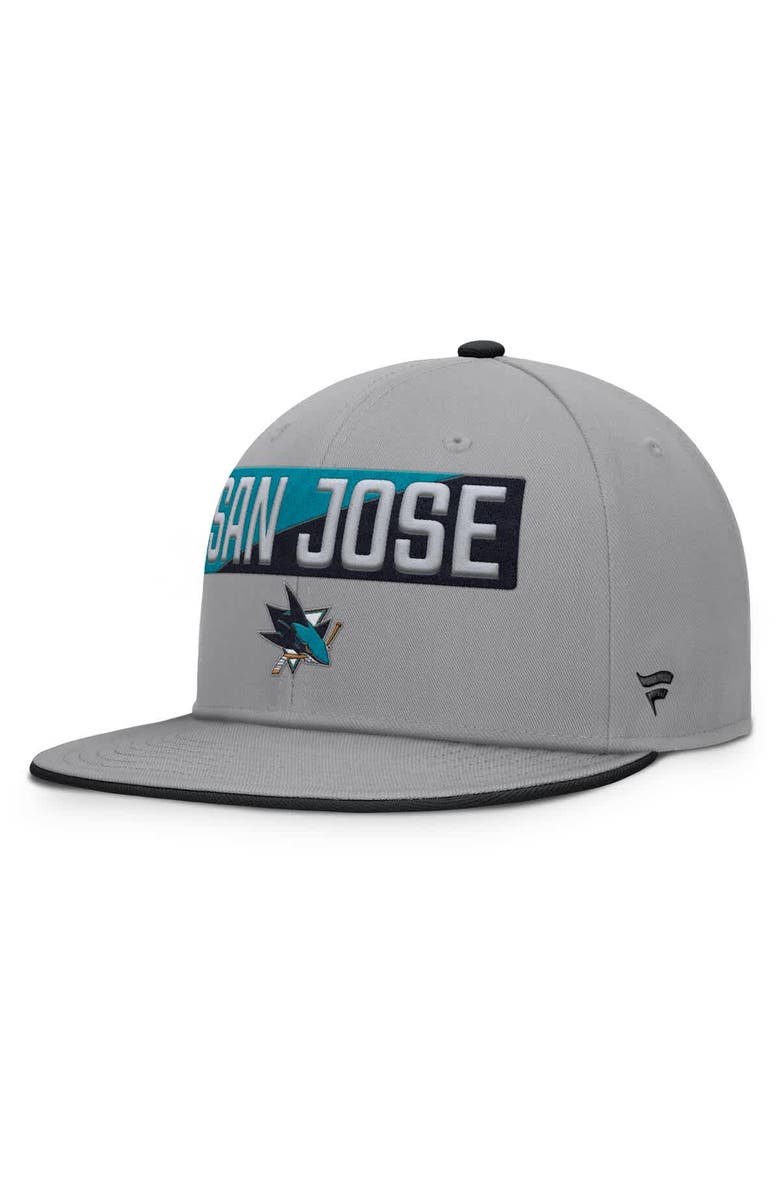FANATICS Men's Fanatics Gray San Jose Sharks Fundamentals Duo Split Logo Snapback Hat, Main, color, Gray