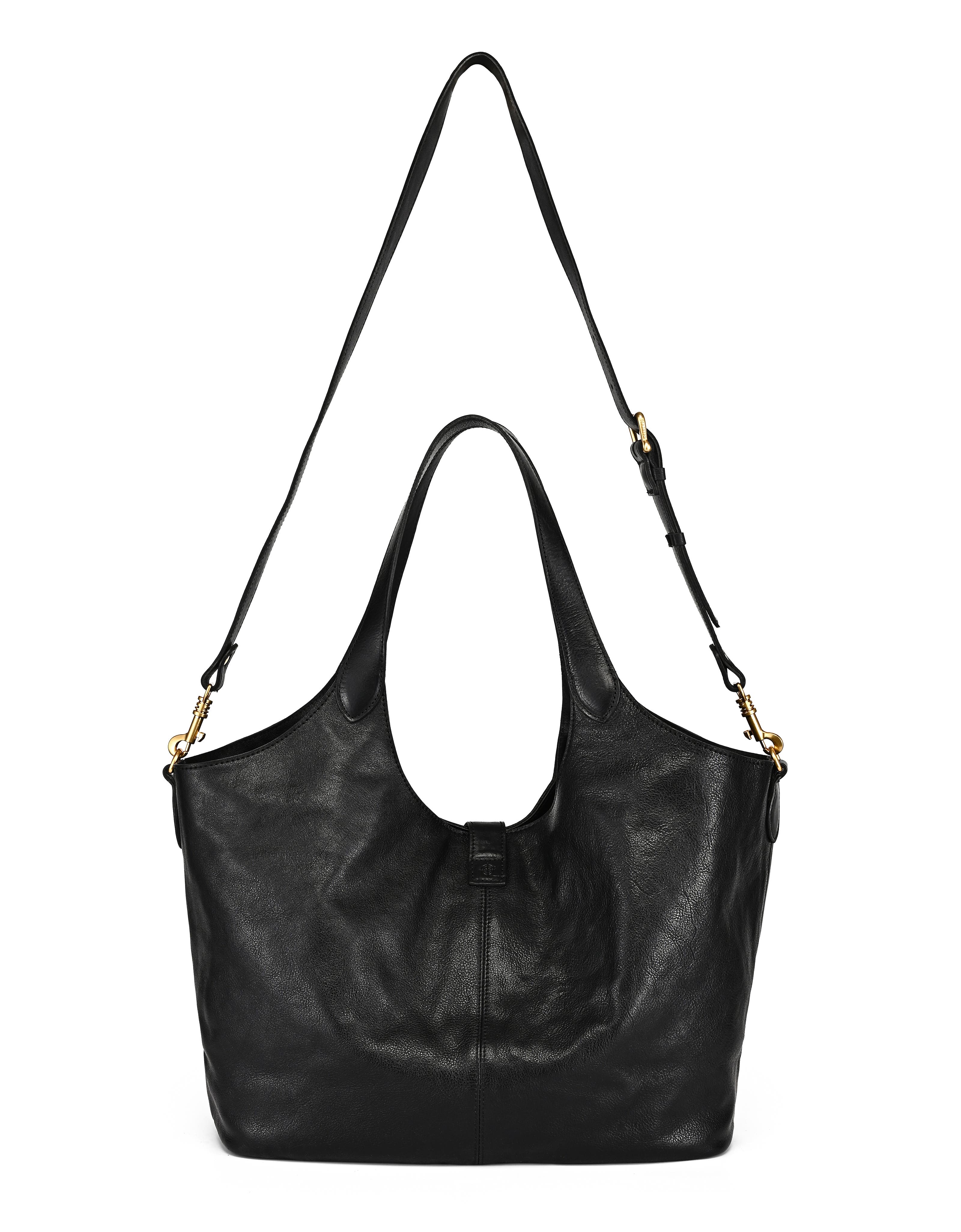 OLD TREND Marigold Genuine Leather Spacious Refined Carryall Tote, Alternate, color, Black