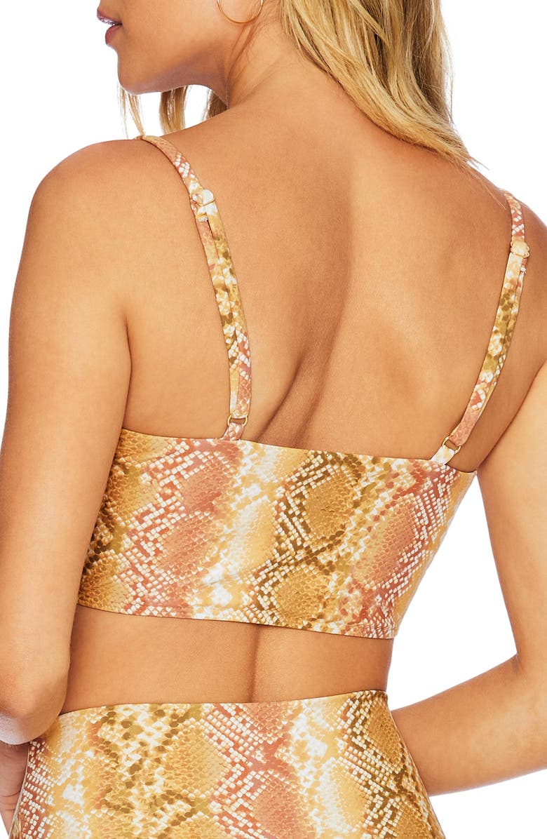 Beach Riot Snake Print Sports Bra, Alternate, color, 