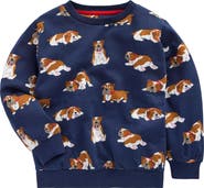 Mini Boden Kids' Bulldog Print Cotton Crewneck Sweatshirt