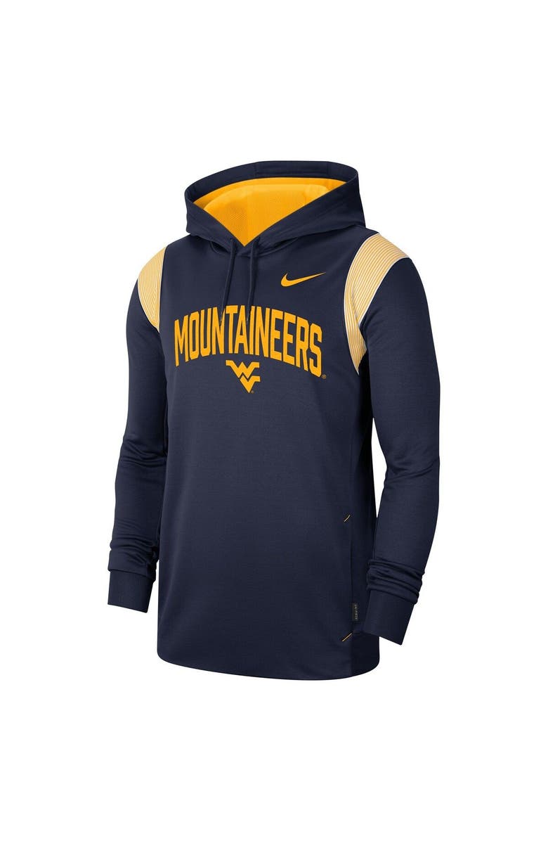 Nike Men's Nike Navy West Virginia Mountaineers 2022 Game Day Sideline Performance Pullover Hoodie, Alternate, color, 