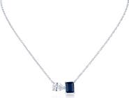 CZ by Kenneth Jay Lane Cubic Zirconia Two-Stone Pendant Necklace