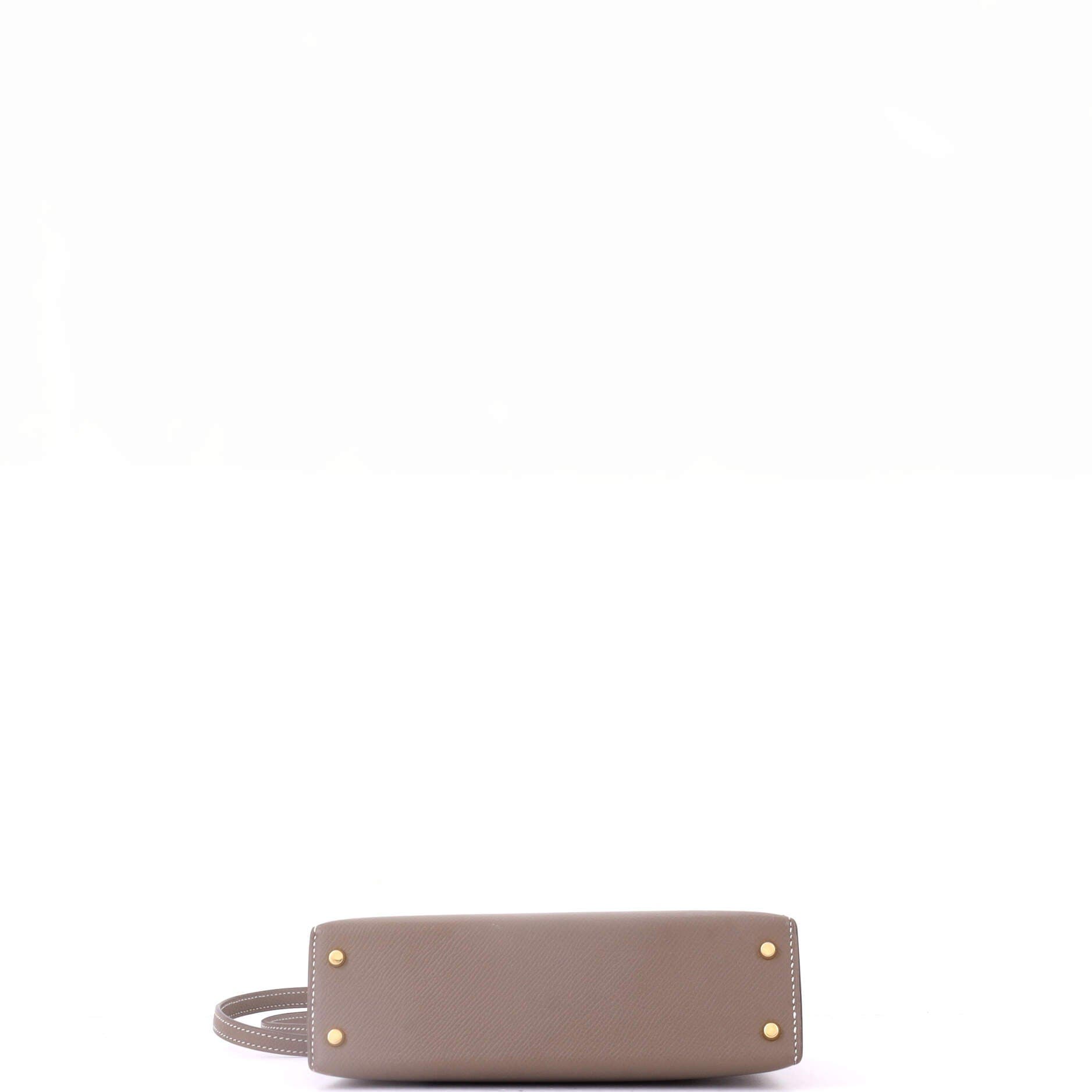 Pre-Owned Hermes Kelly Mini II Bag Grey Epsom with Gold Hardware 20, Alternate, color, Etoupe