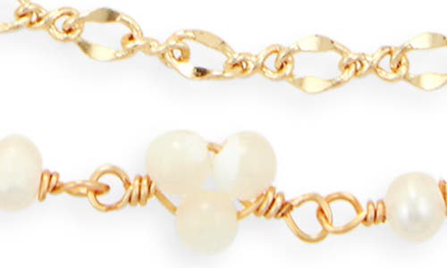 Panacea Layered Crystal & Faux Pearl Necklace In White
