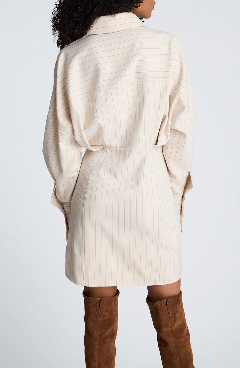 Kenneth Cole Stripe Long Sleeve Shirtdress, Alternate, color, Neutral Combo