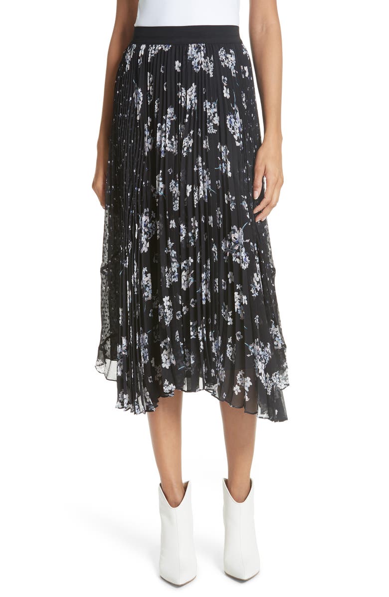 Rebecca Taylor Pleated Hydrangea Skirt, Main, color, 