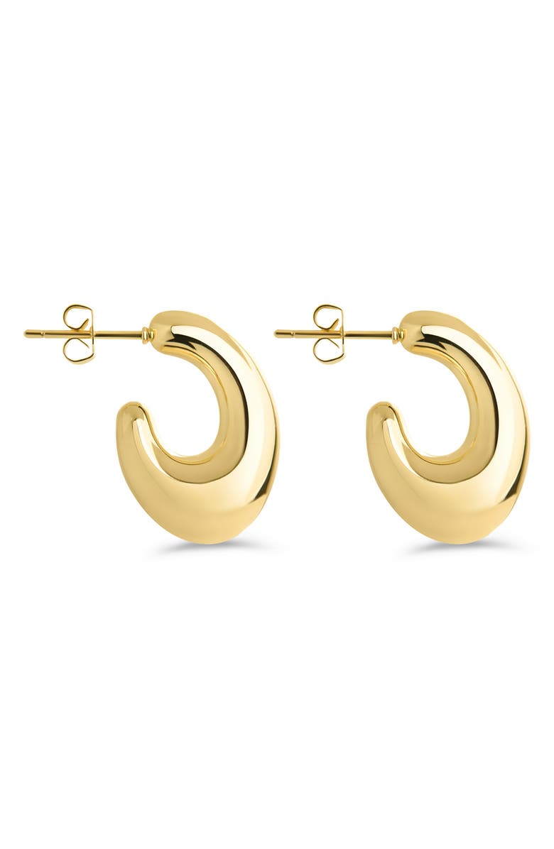 Sterling Forever Simone Tube Hoop Earrings, Alternate, color, Gold