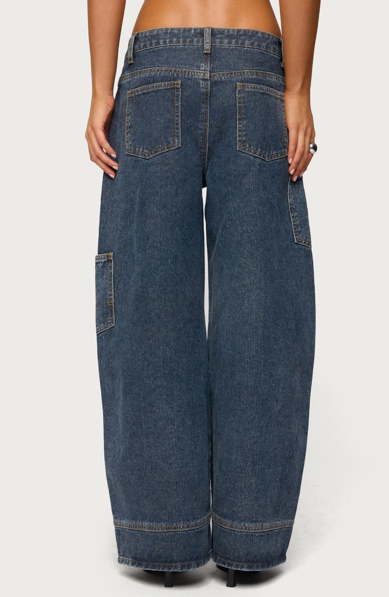 EDIKTED Nea Pocket Low Rise Wide Leg Jeans, Alternate, color, Dark-Blue