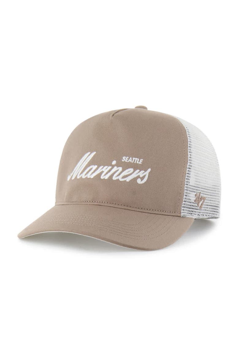 Men's '47  Brown Seattle Mariners Foundational Mesh Hitch Adjustable Hat, Alternate, color, Brown