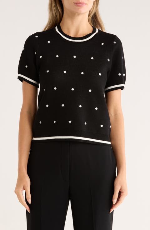 Short Sleeve Jacquard Sweater