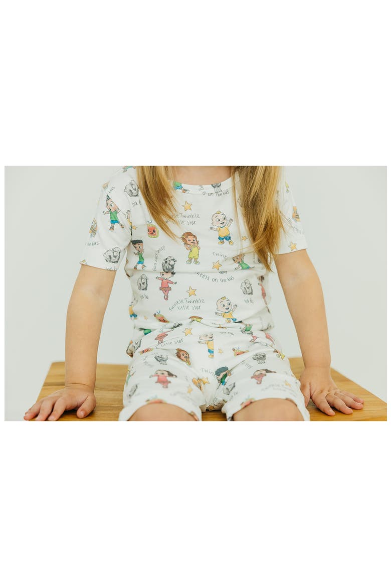 CoComelon Fitted Two-Piece Short Pajamas, Alternate, color, LIGHT BEIGE