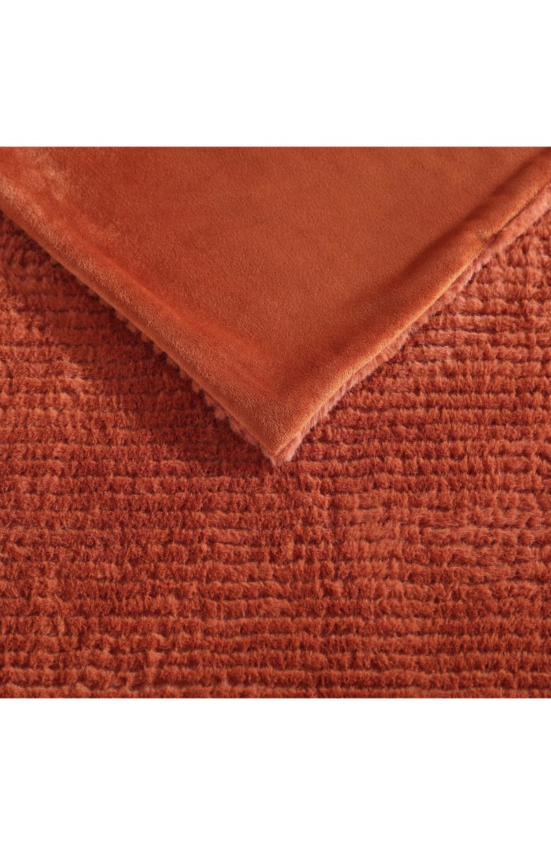 Eddie Bauer Rib Knit Throw Blanket, Alternate, color, Dark Orange