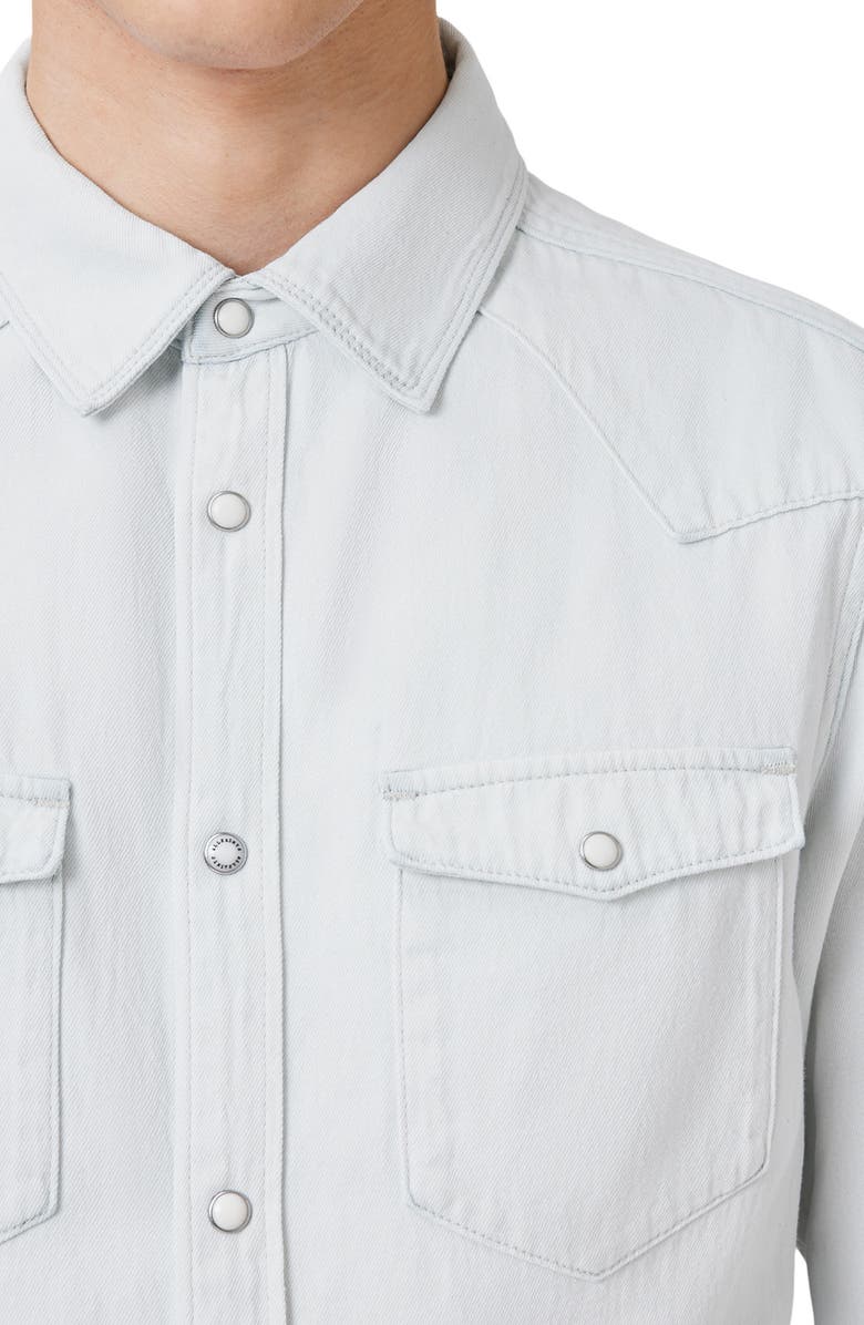 AllSaints MacGowan Cotton Denim Snap-Up Western Shirt, Alternate, color, 