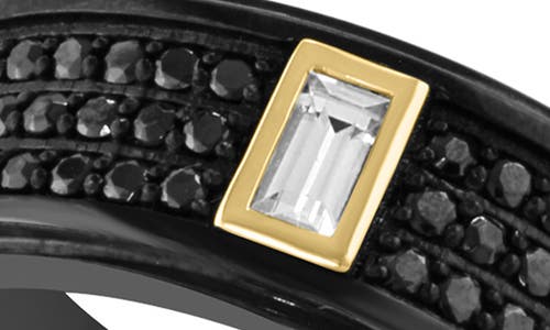 Effy Two-tone Pavé Black Spinel & White Sapphire Band Ring In Black