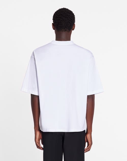 Lanvin Braided Ribbon Embroidered T-shirt In Optic White