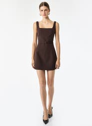 Koton Square Neck Sleeveless Belted Mini Dress