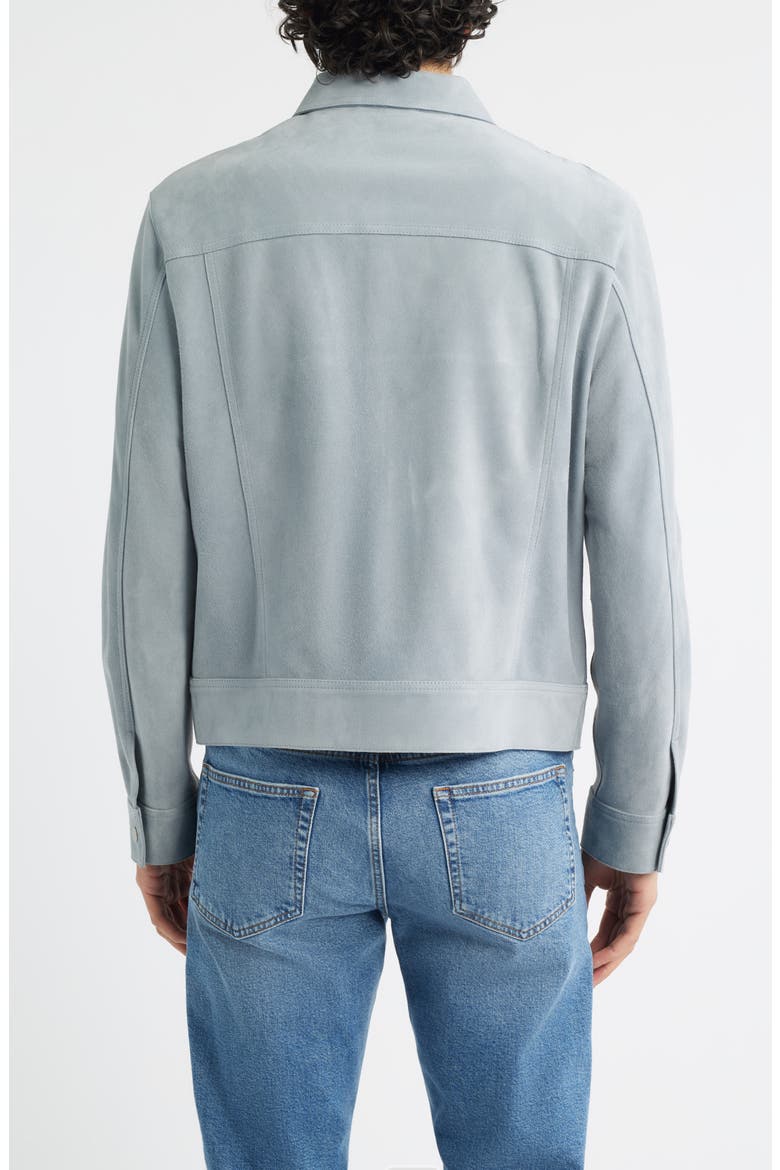 Suede Trucker Jacket, Alternate, color, SMOKY BLUE