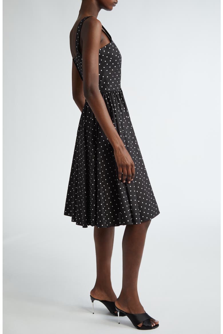 Polka Dot Cotton Poplin Sundress, Alternate, color, BLACK/ WHITE DOT