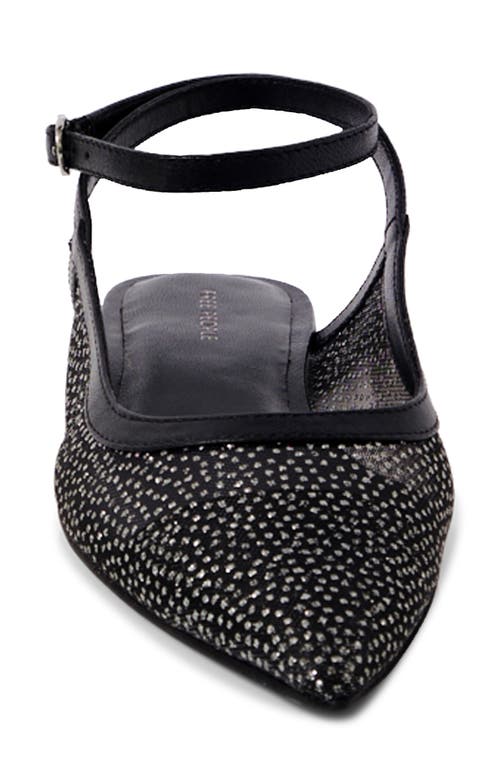 Free People Jules Glitter Mesh Pointed Toe Ankle Strap Flat In Black