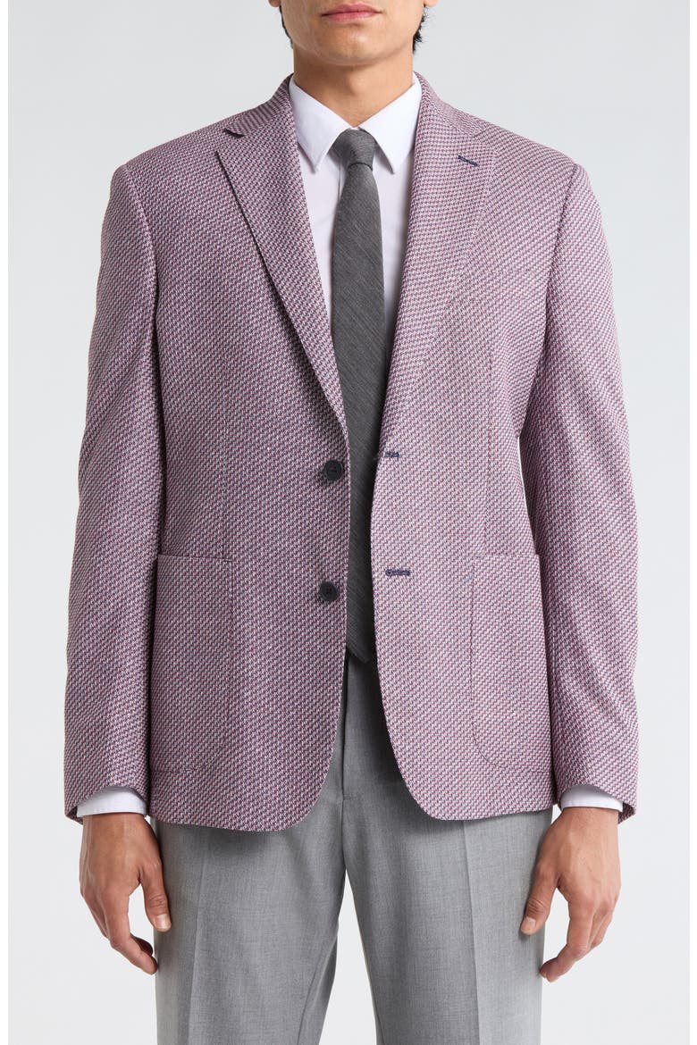 Two Button Side Vent Patch Pocket Jacket, Main, color, RED