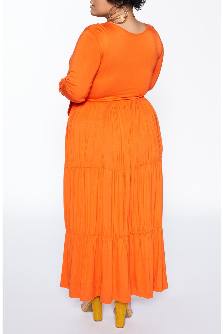 Blissful Long Sleeve Maxi Dress (Nordstrom Exclusive), Alternate, color, ORANGE