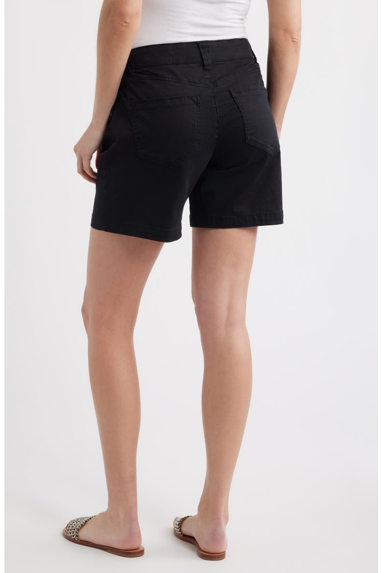 Mid Length Stretch Twill Shorts, Alternate, color, BLACK